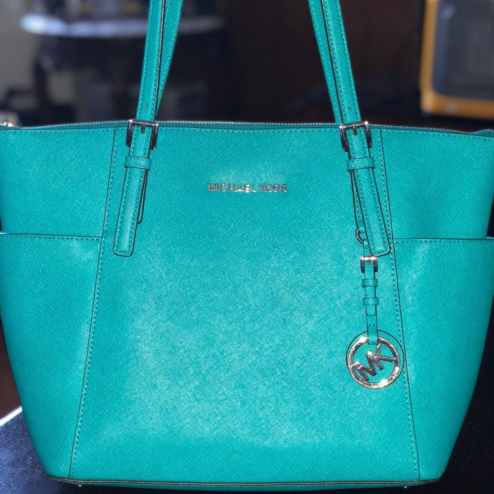 MK Jet Set Saffiano Leather tote